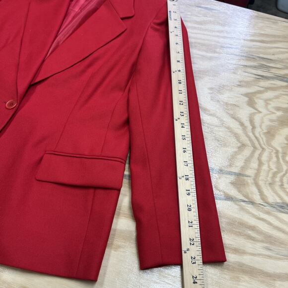 Vintage Pendleton Women’s Size 12P 100% Virgin Wool Red Blazer Career Classic - Picture 10 of 11